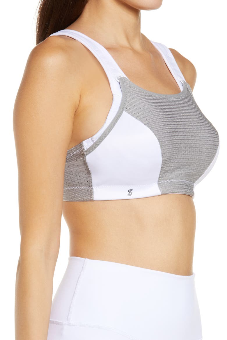 Custom Control Sports Bra, Alternate, color, WHITE/GRAY
