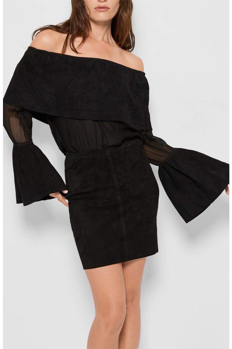 Ines Suede Top, Main, color, Black
