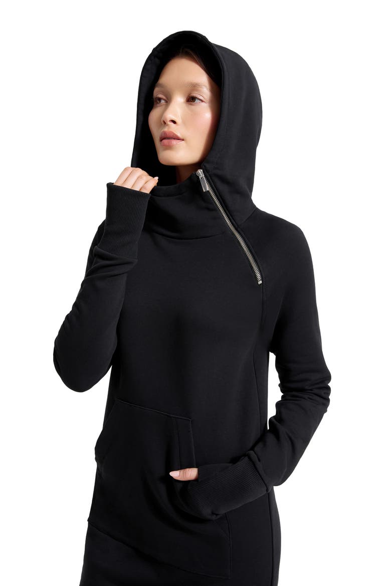 Tompkins Long Sleeve Hoodie Dress, Alternate, color, BLACK