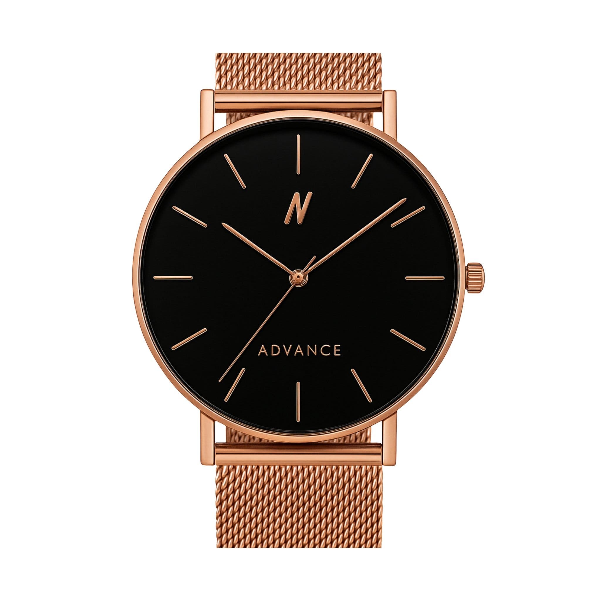 selected Brushed Rose Gold/Black