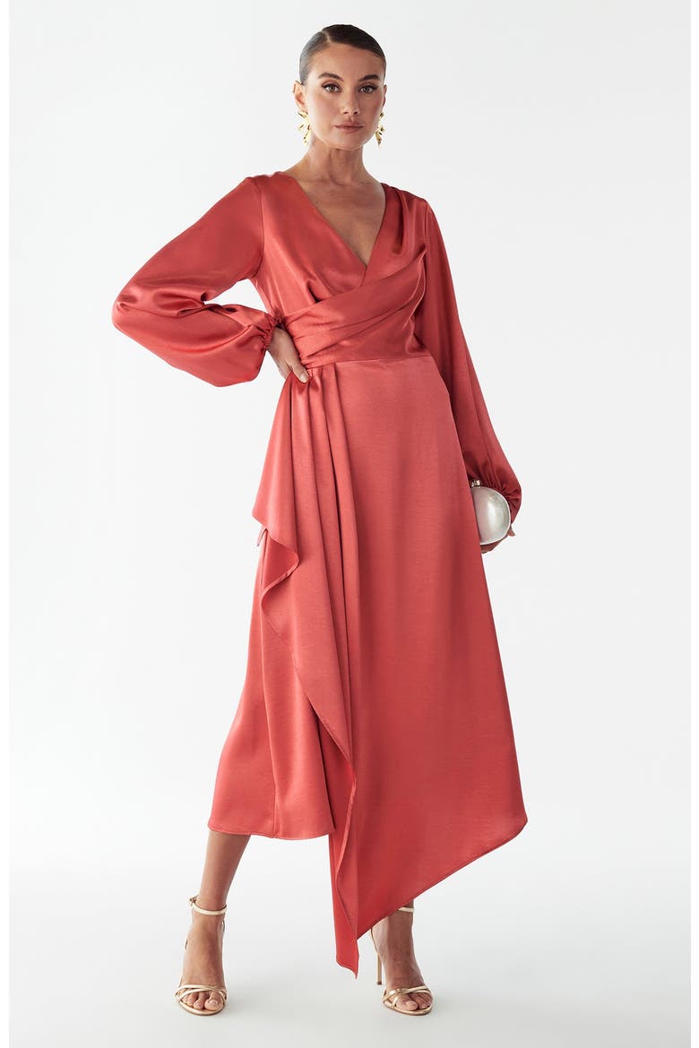 Philipa Midi Dress, Alternate, color, Vermilion