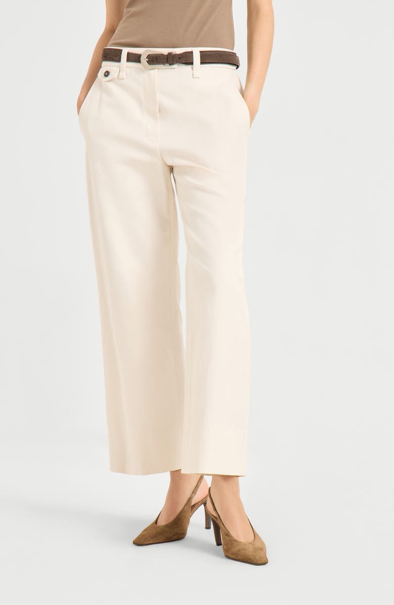 Brunello Cucinelli Chino Crop trousers, Alternate, color, Panama