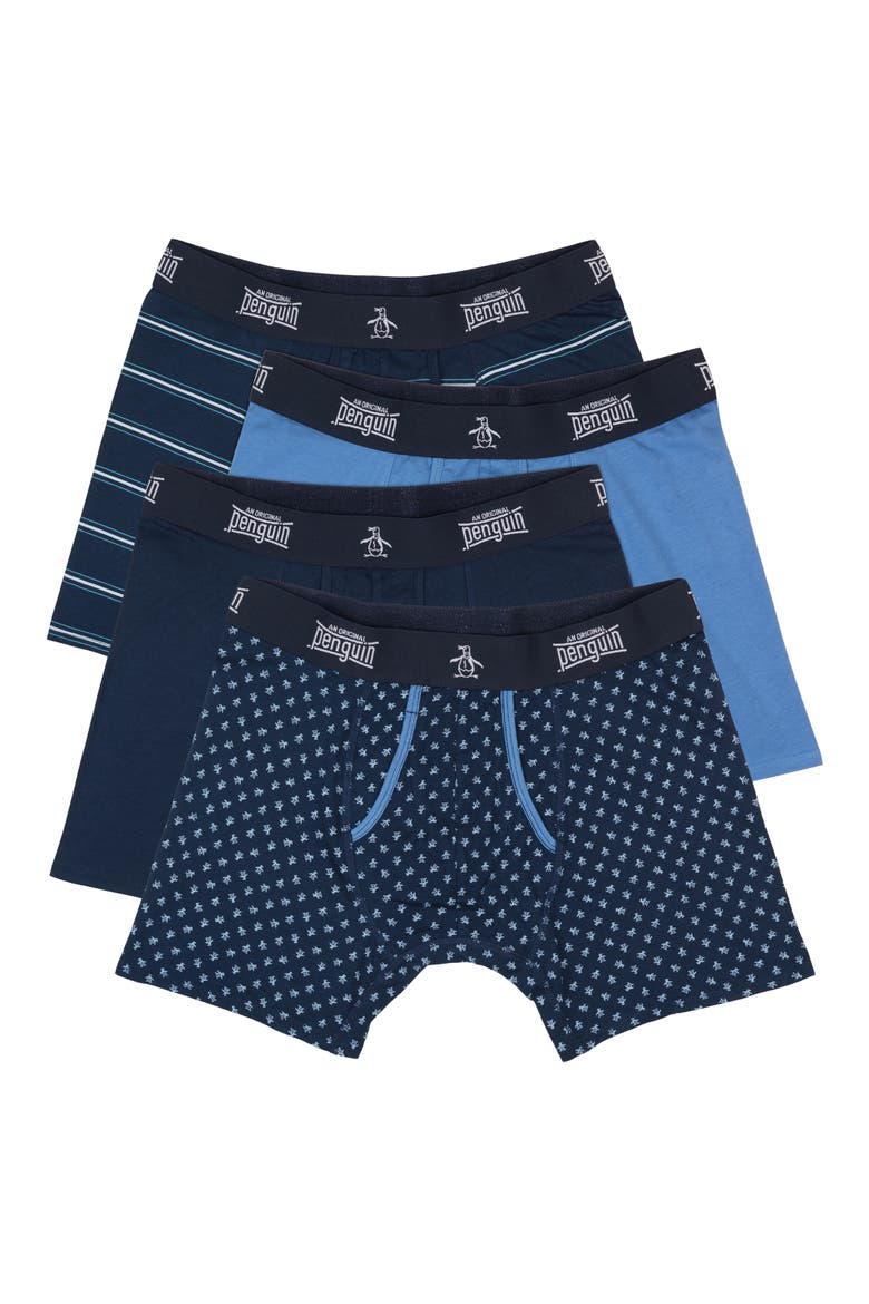 The Super Soft 4-Pack Boxer Briefs, Alternate, color, BLUE MULTI