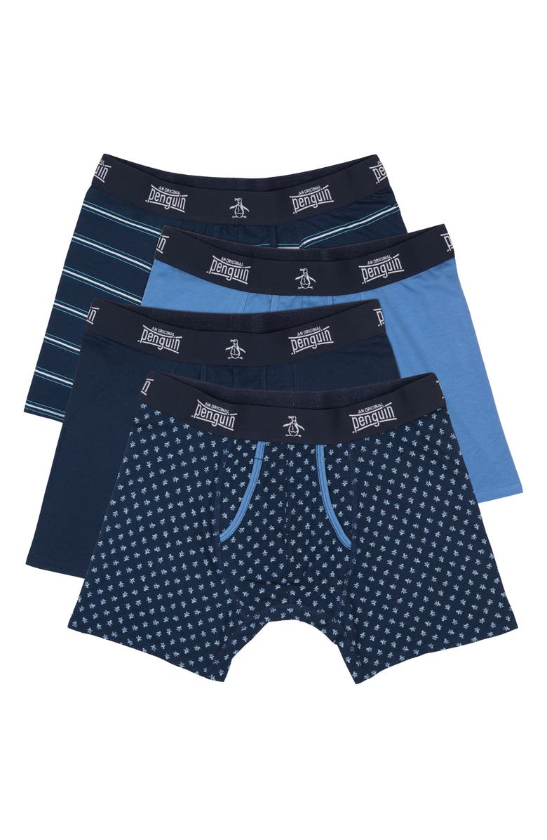 Original Penguin The Super Soft 4-Pack Boxer Briefs, Alternate, color, Blue Multi