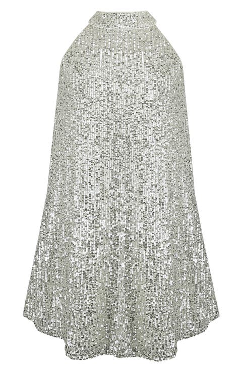 Kids' Sequin Mock Neck Dress