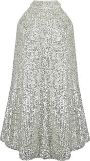 Zunie Kids' Sequin Mock Neck Dress
