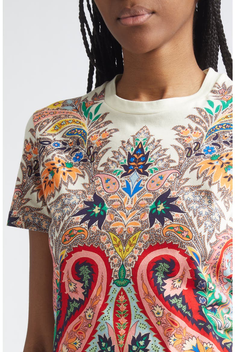 Paisley Print T-Shirt, Alternate, color, PRINT ON WHITE BASE