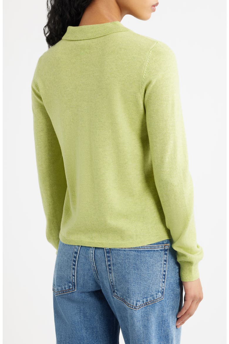 Voula Cable Polo Cardigan, Alternate, color, LIME