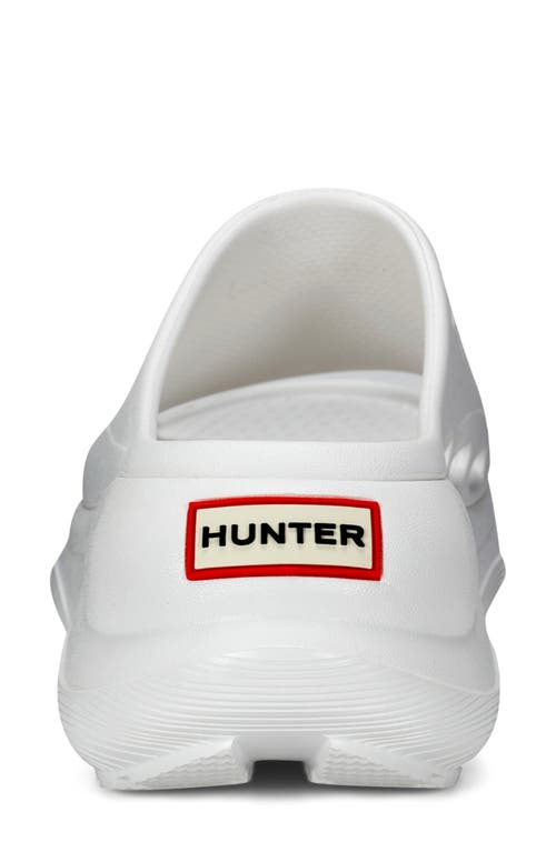 Hunter Haddie Platform Slide Sandal In White 140