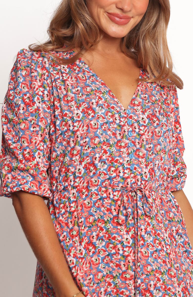 Petal & Pup Kelda Floral Tiered Maxi Dress, Alternate, color, Blue Ditsy Floral