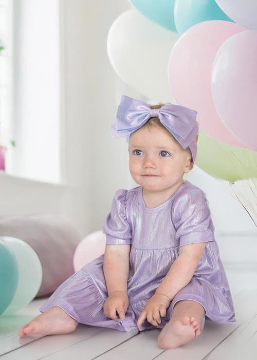 Isobella & Chloe Sabrina Glimmer Baby Toddler Dress In Purple