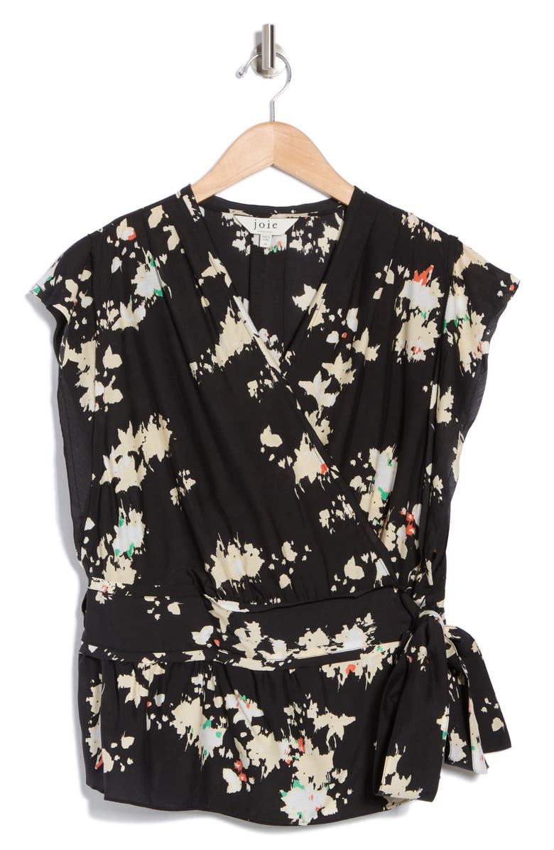 Joie Ashlene Side Tie Top, Alternate, color, Caviar Multi