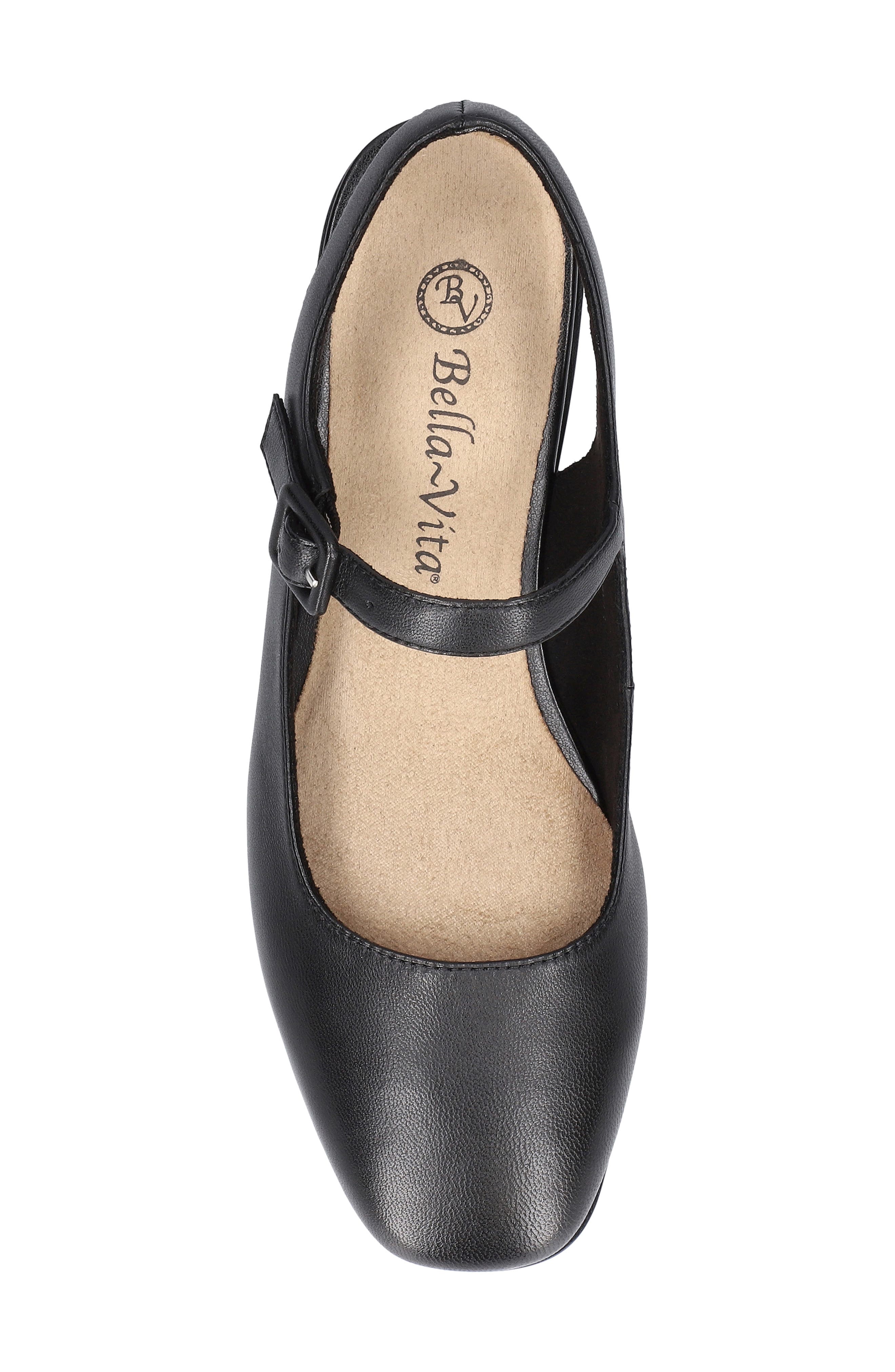 Bella Vita Andie Slingback Flat, Alternate, color, Black Leather