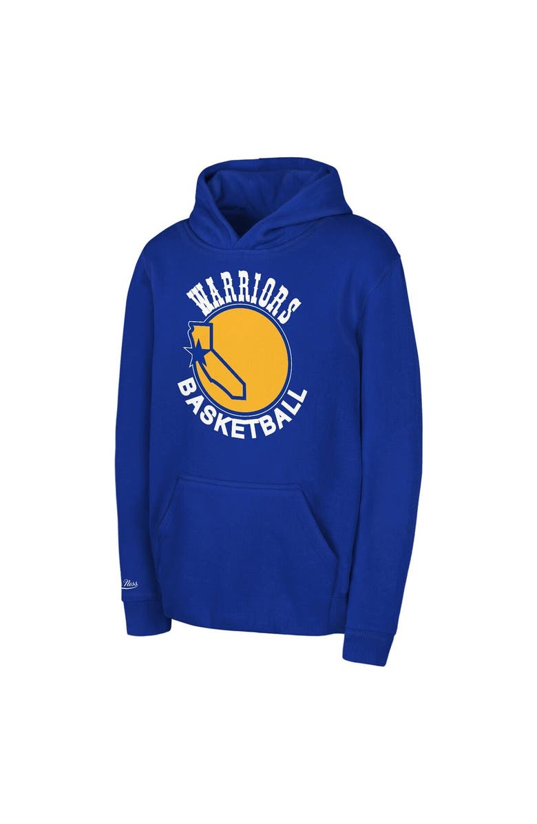 Mitchell & Ness Preschool Mitchell & Ness Royal Golden State Warriors Retro Logo Pullover Hoodie, Main, color, Royal