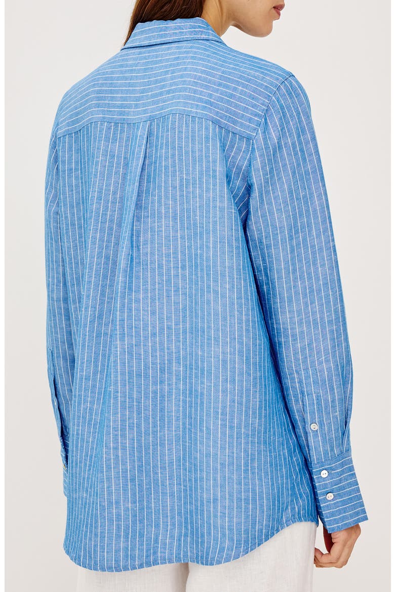 Knox Linen Blend Button-Up Shirt, Alternate, color, AVALON STRIPE