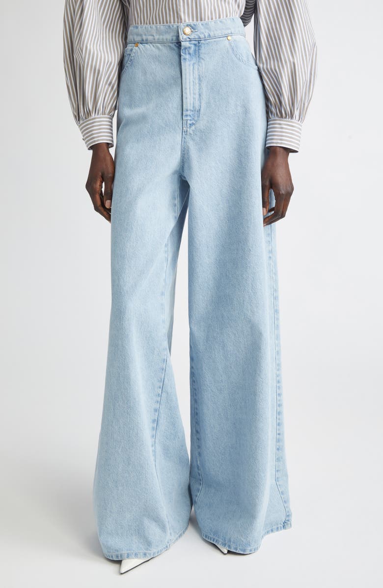 Max Mara Affari Wide Leg Jeans, Main, color, Light Blue