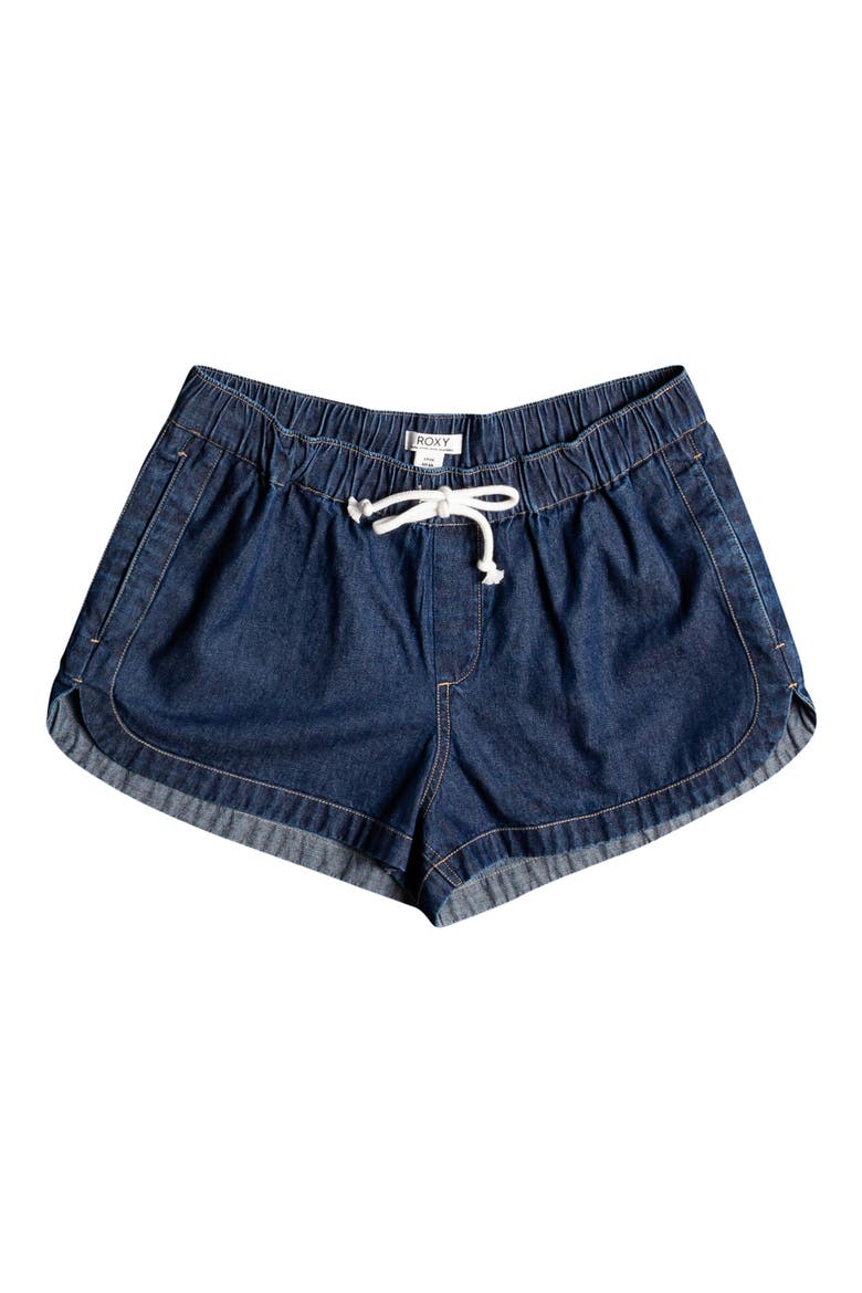 New Impossible Drawstring Cotton Denim Shorts, Alternate, color, DARK INDIGO