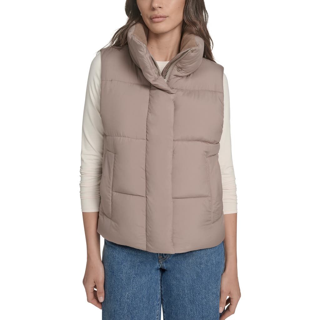 Levi's Quilted Puffer Vest In Gray