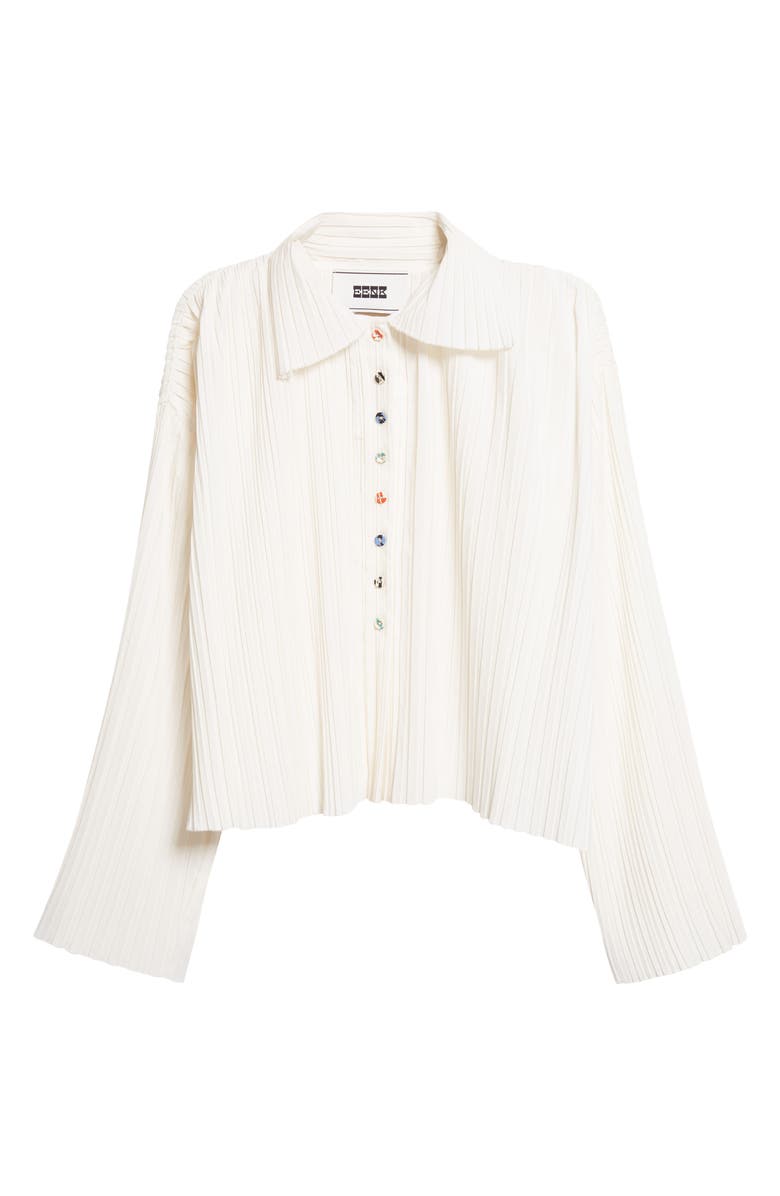 EENK Pleated Button-Up Shirt, Main, color, Ivory