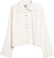 EENK Pleated Button-Up Shirt