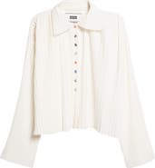 EENK Pleated Button-Up Shirt