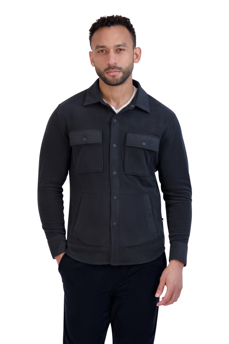 Recycled Polartec® Snap-Up Shirt Jacket, Alternate, color, BLACK