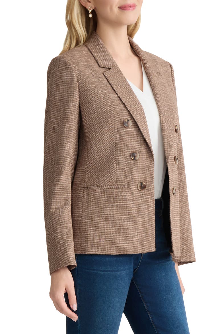 Faux Double Breasted Blazer, Alternate, color, FUDGE MULTI