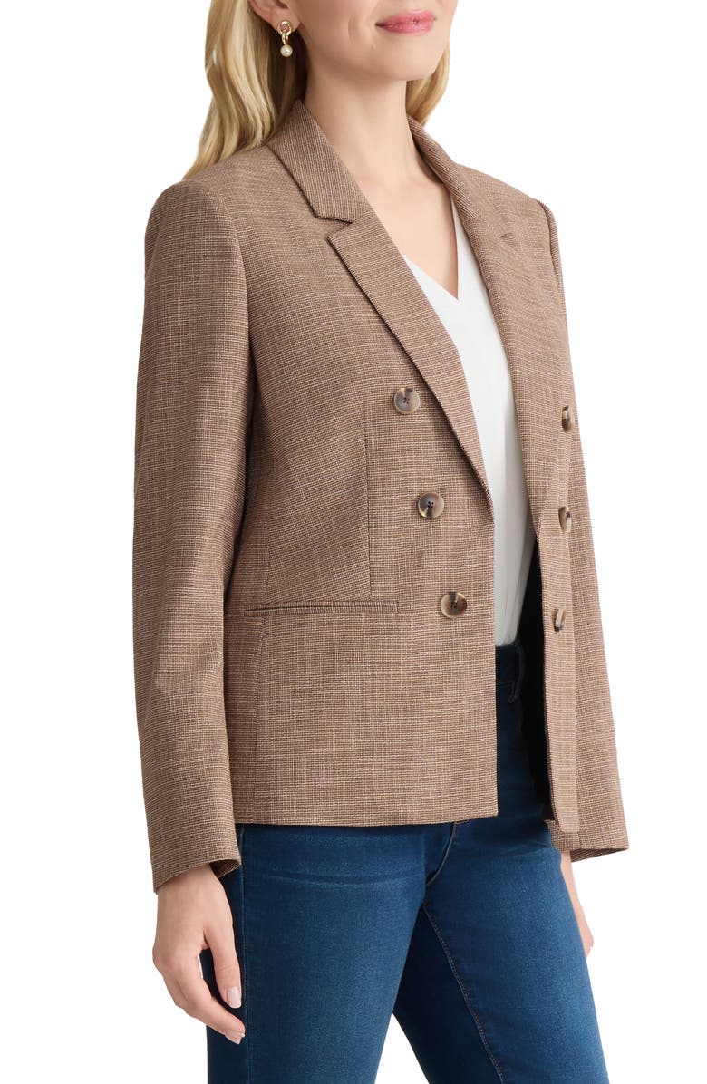 Jones New York Faux Double Breasted Blazer, Alternate, color, Fudge Multi