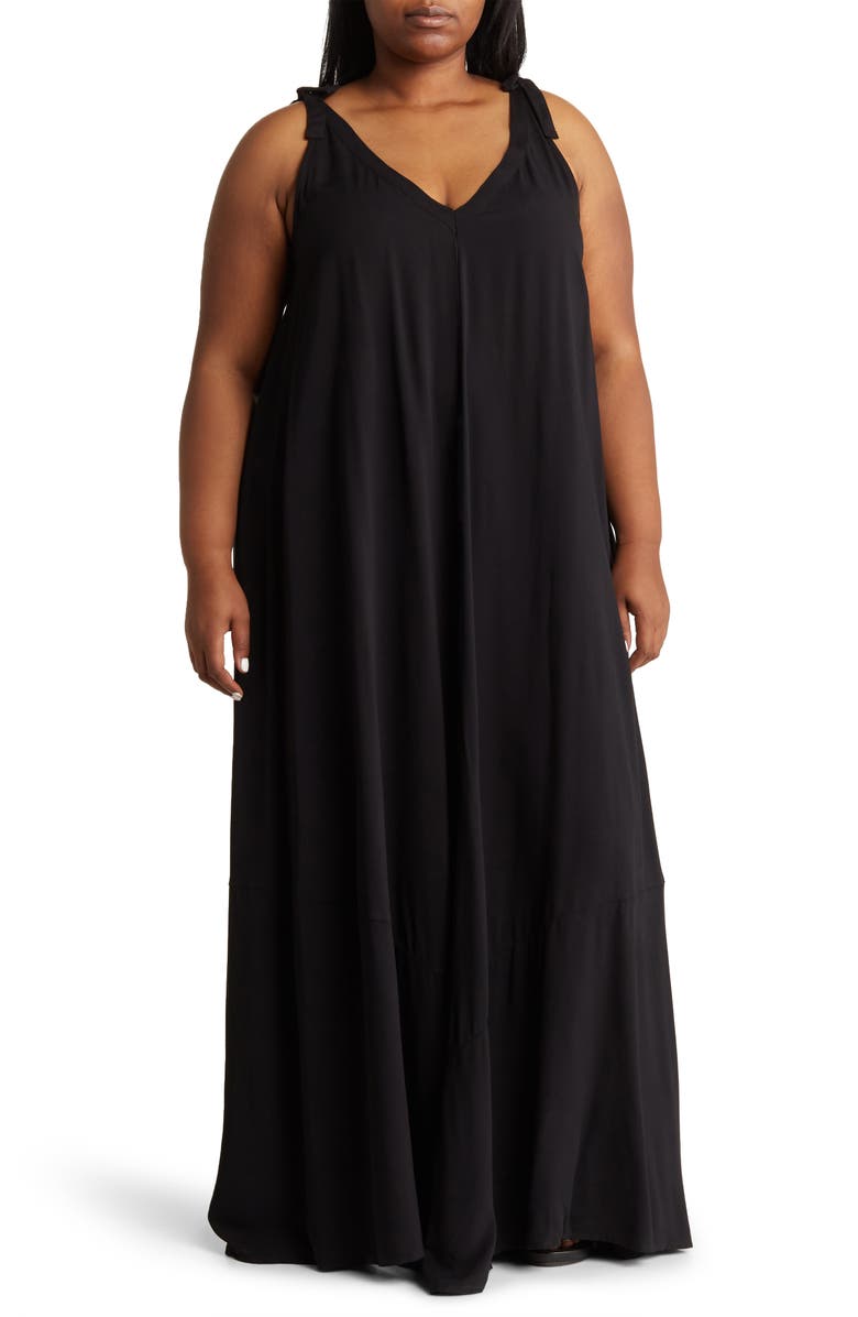 BY DESIGN Elise Tie Strap Maxi Dress, Main, color, Black
