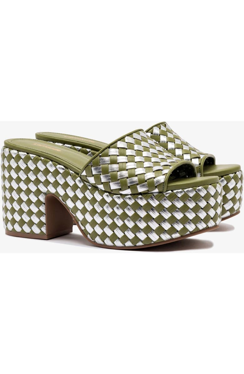 Larroudé Woven Leather Miso Platform Sandal, Alternate, color,