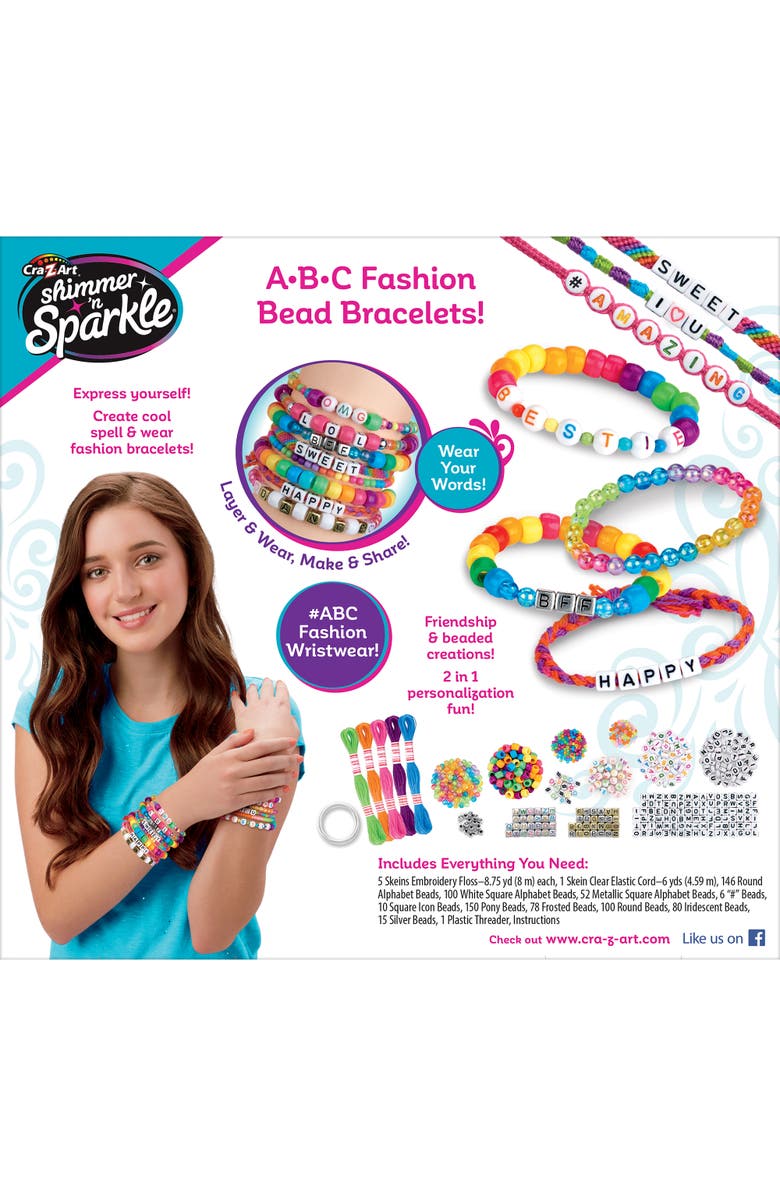 Shimmer 'N Sparkle Abc Fashion Diy Bead Bracelets Kit, Alternate, color, Multicolored