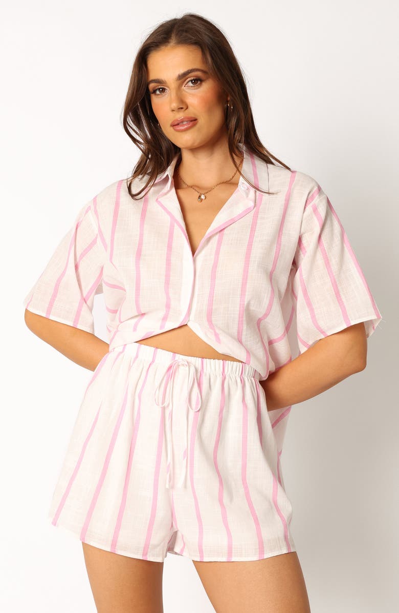 Petal & Pup Costa Button-Up Shirt & Shorts Set, Alternate, color, White