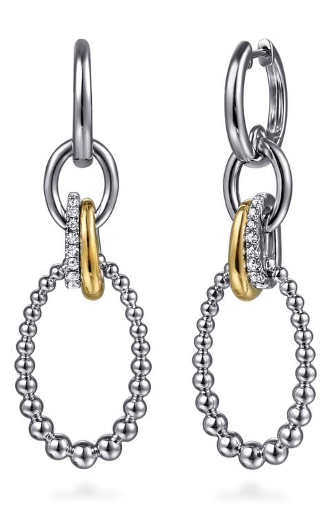 Bujukan White Sapphire Link Drop Earrings