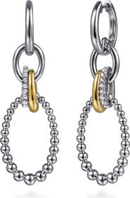 Gabriel & Co. Bujukan White Sapphire Link Drop Earrings