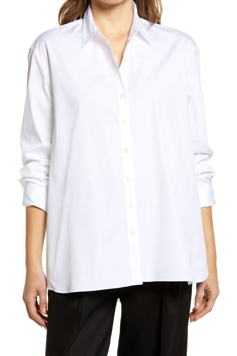 Everyday Poplin Shirt, Main, color, WHITE