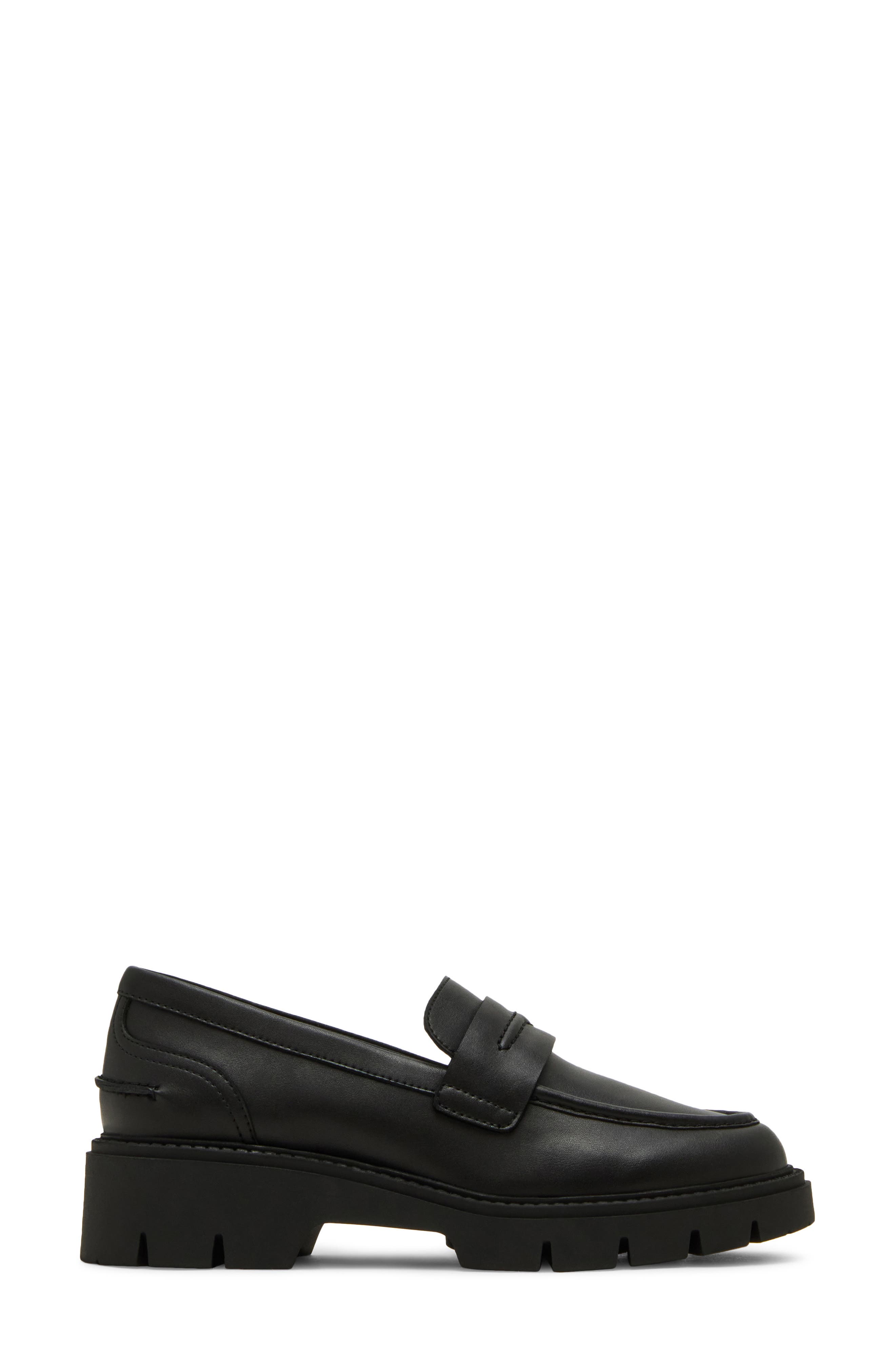 Kisha Waterproof Penny Loafer, Alternate, color, BLACK LEATHER