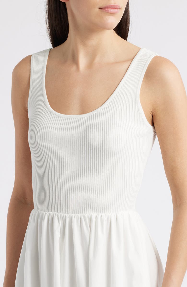 MOON RIVER Sleeveless Mixed Media Maxi Dress, Alternate, color, Ivory