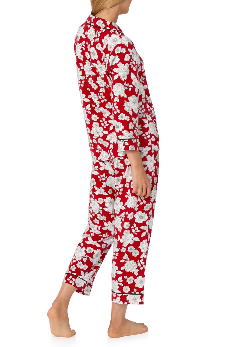 BedHead Pajamas Print Stretch Organic Cotton Crop Pajamas, Alternate, color, Floral Charm