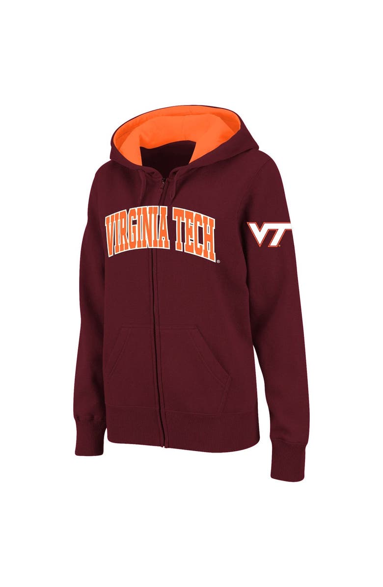 COLOSSEUM Women's Stadium Athletic Maroon Virginia Tech Hokies Arched Name Full-Zip Hoodie, Alternate, color, Maroon
