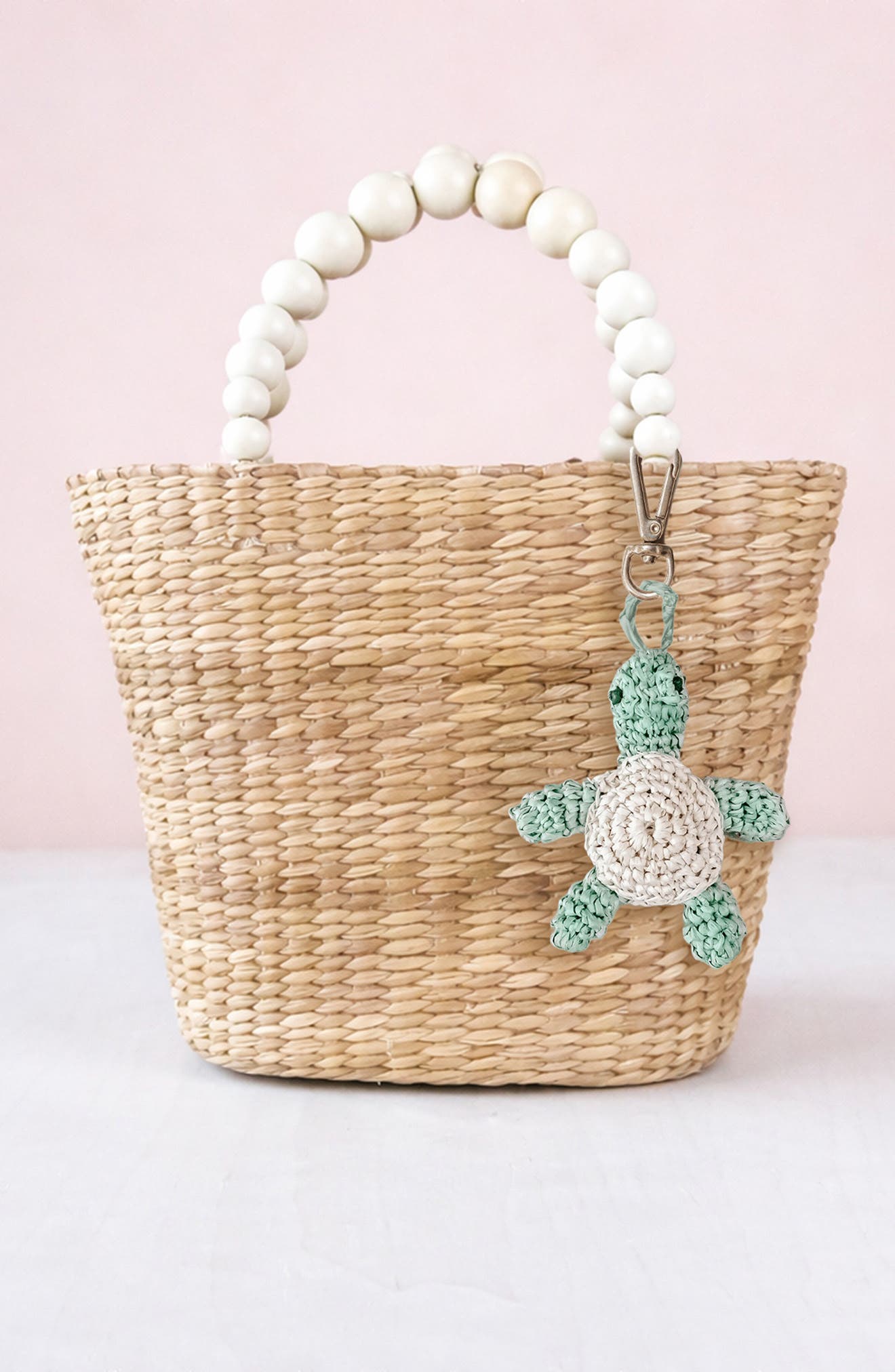 LIKHA Turtle Raffia Bag Charm, Alternate, color, Green