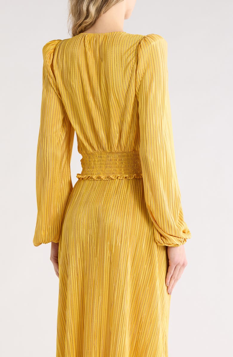 Ramy Brook Yolande Long Sleeve Ruched Top, Alternate, color, Daisy Yellow Pleated