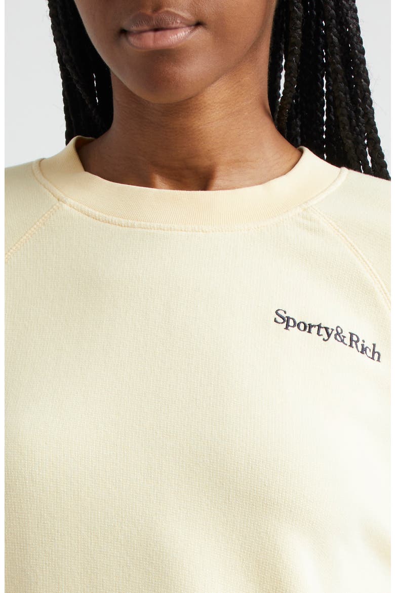 Embroidered Logo Cotton Graphic Sweatshirt, Alternate, color, ALMOND