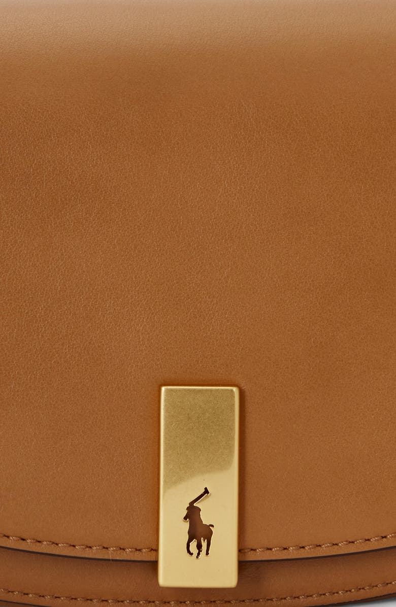 Polo Ralph Lauren Mini Sport Calf Leather Saddle Crossbody Bag, Alternate, color, Tan