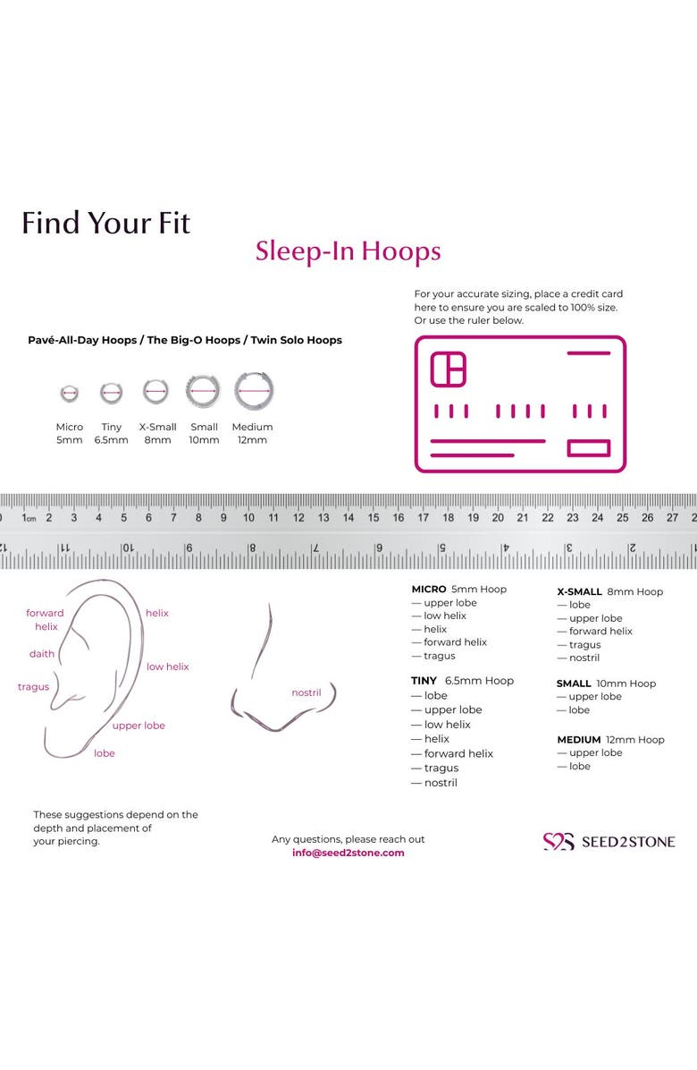 Seed2Stone Pavé-All-Day Single Hoop, Alternate, color, Silver