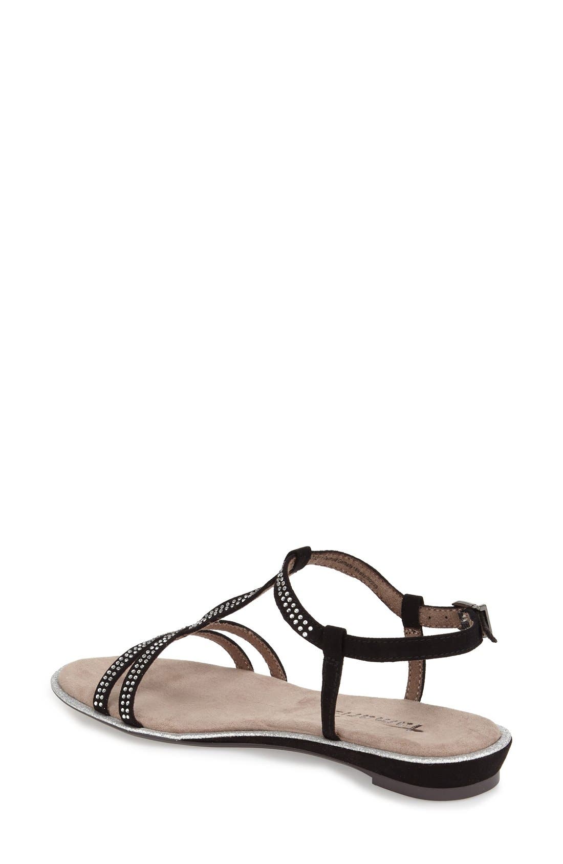 Tamaris 'Ilay' Embellished T-Strap Sandal, Alternate, color, 
