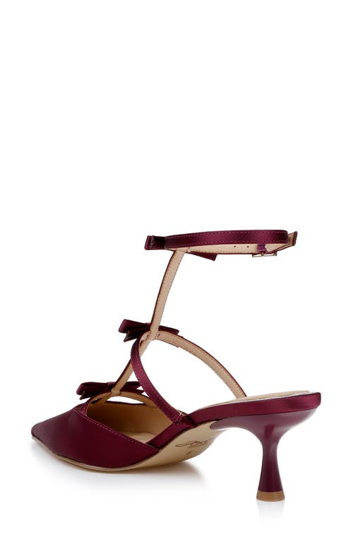 Jewel Badgley Mischka Elisabetta Ankle Strap Pointed Toe Kitten Heel Pump