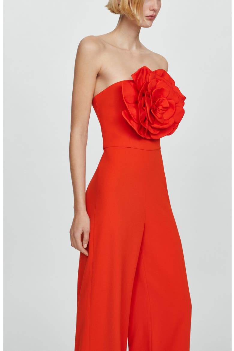 Amapola Rosette Convertible Strap Jumpsuit, Alternate, color, RED
