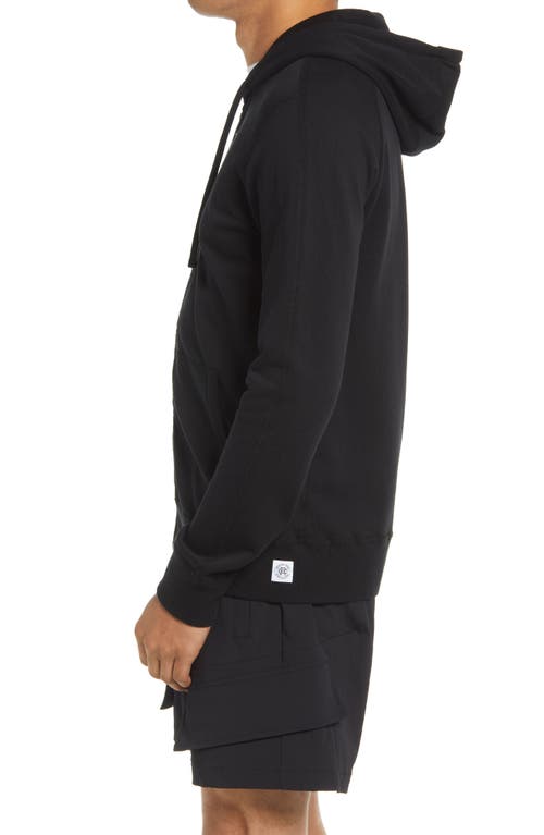 Reigning Champ Zip Hoodie In Black