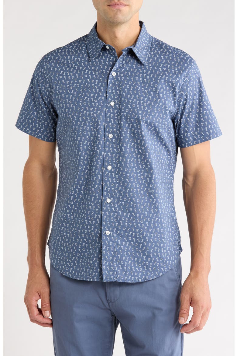Slim Fit Poplin Button-Up Shirt, Main, color, HAPPIEST HOUR V3 C14