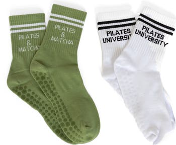 Assorted 2-Pack Classic Nonslip Grip Crew Socks